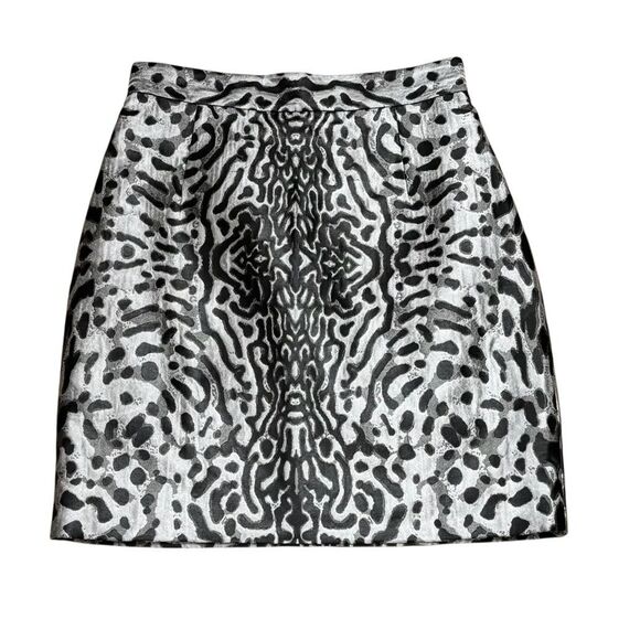 Proenza Schouler Cloque Jaquard Mini Skirt in Black/White NWT Size 2 - Picture 1 of 6